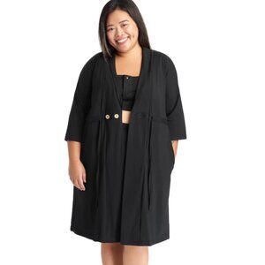 Brobe Surgery Recovery Bath Robe Size XL Black Post Op Inner Drain Pockets